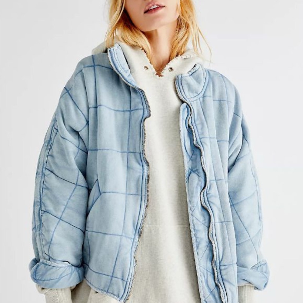 Free People Dolman Knit Jacket, Color: Wavy Water-Light Blue, Size: Small